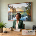 Quadro Decorativo Beleza Matinal: Amanhecer Majestoso em escritorio moderno - quadros decorativos para sala