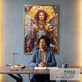 Quadro Decorativo Arcanjo Miguel - Elegância e Estilo para sua Decoração em escritorio moderno - quadros decorativos para sala