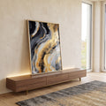 Quadro Decorativo Abstrato Golden: Luxo e Sofisticação em ambiente decorado - quadros decorativos para sala