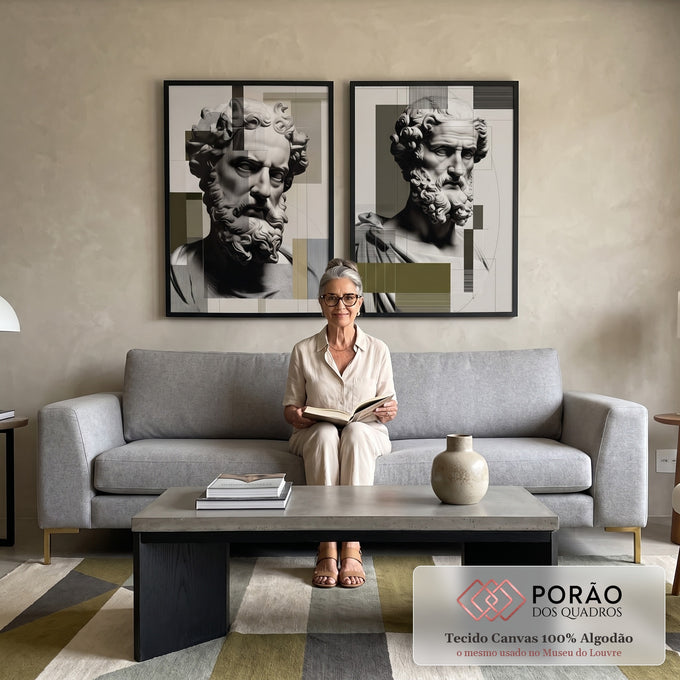 Quadro Decorativo Clássico e Moderno em sala de estar moderna - quadros decorativos para sala