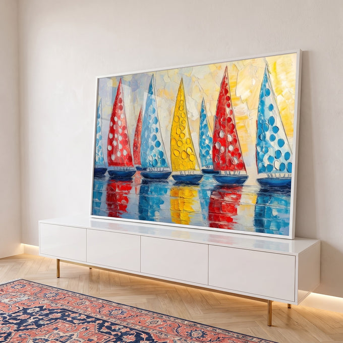 Quadro Decorativo Alto-Mar Vibrante e Livre em ambiente decorado - quadros decorativos para sala