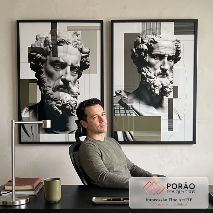 Quadro Decorativo Clássico e Moderno em escritorio moderno - quadros decorativos para sala