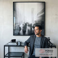 Quadro Decorativo Urbanidade em Preto e Branco em escritorio moderno - quadros decorativos para sala