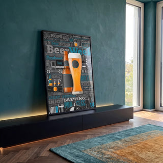 Quadro Decorativo: Momento Único Cerveja Aconchegante em ambiente decorado - quadros decorativos para sala