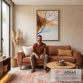 Quadro Decorativo Serenidade em Tons de Terra em sala de estar moderna - quadros decorativos para sala