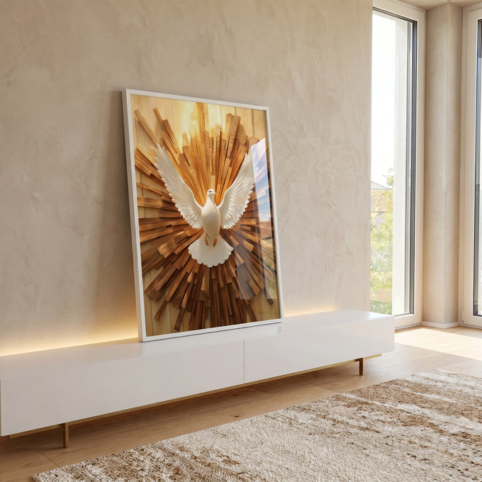 Quadro Decorativo Símbolo da Paz e Harmonia em ambiente decorado - quadros decorativos para sala