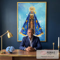 Quadro Decorativo Nossa Senhora da Aparecida em escritorio moderno - quadros decorativos para sala