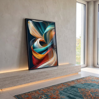 Quadro Decorativo Espiral de Cores em ambiente decorado - quadros decorativos para sala