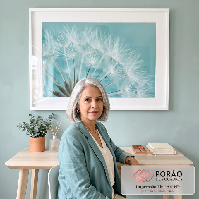 Quadro Decorativo Dente-de-Leão Serene em escritorio moderno - quadros decorativos para sala