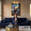 Quadro Decorativo Touro Financeiro - Arte Moderna para Inspiração e Sofisticação em sala de estar moderna - quadros decorativos para sala