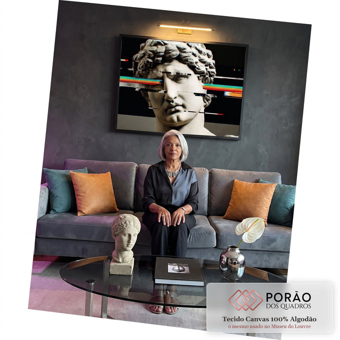 Quadro Decorativo - Escultura Clássica em sala de estar moderna - quadros decorativos para sala