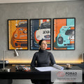 Quadro Decorativo Celebração Vibrante Porsche - Exclusivo em escritorio moderno - quadros decorativos para sala