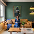 Quadro Decorativo Orixá Ogum: Poder e Proteção em sala de estar moderna - quadros decorativos para sala