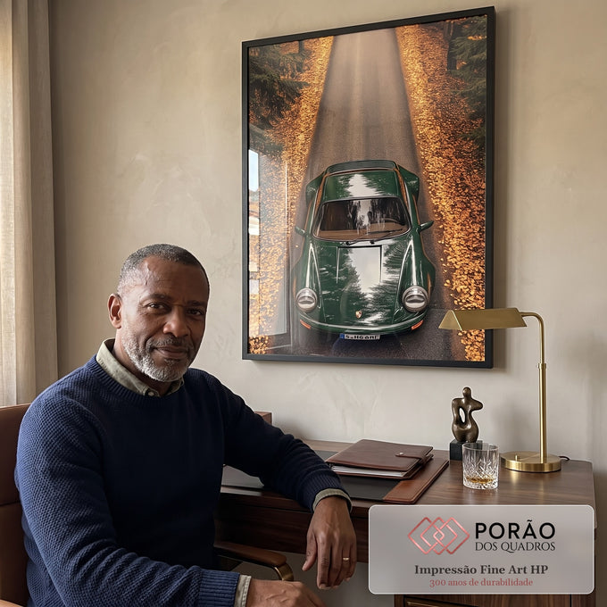 Quadro Decorativo de Carro Esportivo em escritorio moderno - quadros decorativos para sala