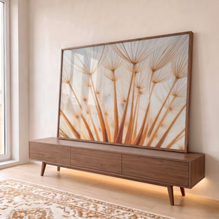 Quadro Decorativo Serenidade Floral Sofisticada em ambiente decorado - quadros decorativos para sala