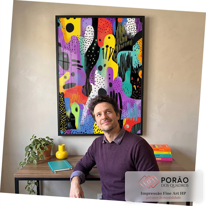 Quadro Decorativo Abstrato Urbano em escritorio moderno - quadros decorativos para sala