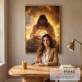 Quadro Decorativo Religioso - Luz e Amor Divinos em escritorio moderno - quadros decorativos para sala