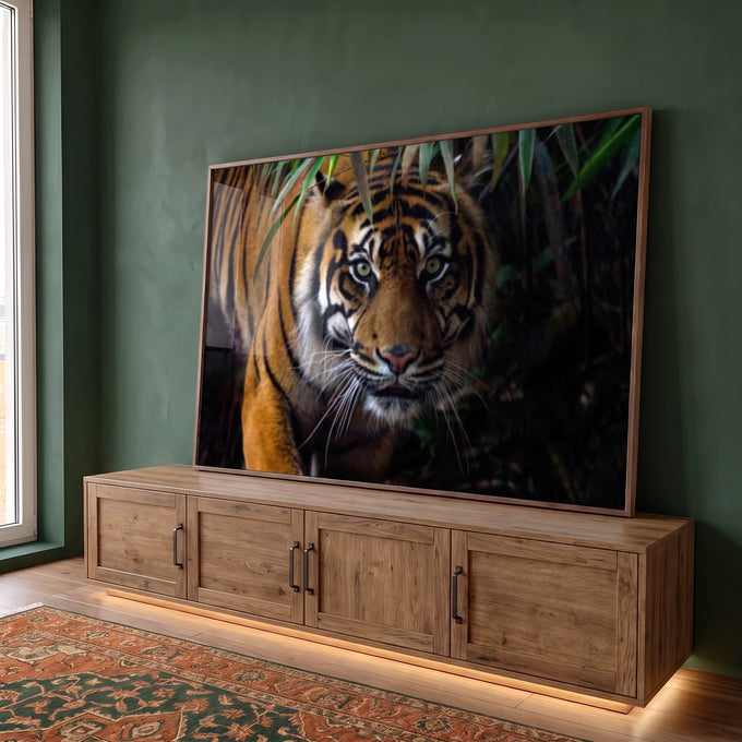 Quadro Decorativo Tigre Majestoso: Reviva a Selva em Casa em ambiente decorado - quadros decorativos para sala
