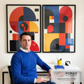 Quadro Decorativo Abstrato Energizante em escritorio moderno - quadros decorativos para sala