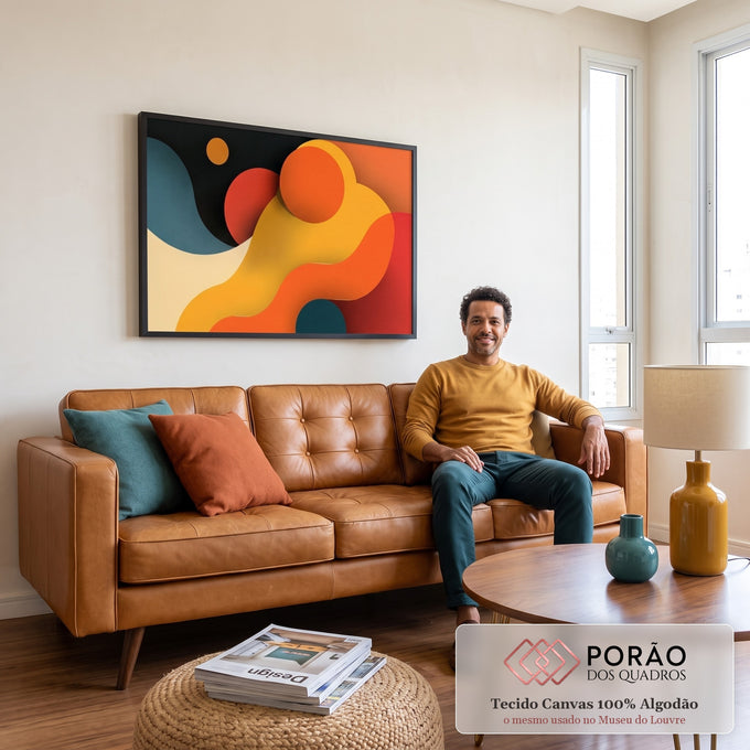 Quadro Decorativo Abstração de Pura Energia em sala de estar moderna - quadros decorativos para sala