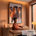 Quadro Decorativo Cavalos em Liberdade em escritorio moderno - quadros decorativos para sala