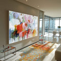Quadro Decorativo Floral: Inspiração e Serenidade - quadros decorativos para sala 1 Tela, 1 Tela Horizontal - em ambiente decorado