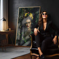 Quadro Decorativo Frida Encantadora com Folhagens - quadros decorativos para sala 1 Tela Vertical, 3 Telas - em quarto contemporaneo