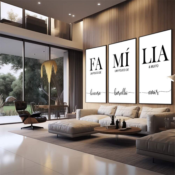 Quadro Decorativo \'Inspire\': Letras que Transformam - quadros decorativos 1 Tela Vertical, 3 Telas - em sala moderna