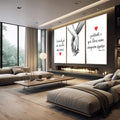 Quadro Decorativo Frases Amor Eterno - quadros decorativos 1 Tela Vertical, 3 Telas - em escritorio elegante