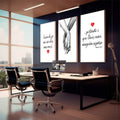 Quadro Decorativo Frases Amor Eterno - quadros decorativos 1 Tela Vertical, 3 Telas - em sala moderna