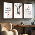 Quadro Decorativo Frases Amor Eterno - quadros decorativos para sala 1 Tela Vertical, 3 Telas - em ambiente decorado