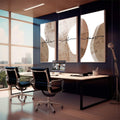Quadro Decorativo Magnólias Douradas: Elegância Noturna - quadros decorativos para sala 1 Tela Vertical, 3 Telas - em living room premium