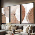 Quadro Decorativo Magnólias Douradas: Elegância Noturna - quadros decorativos para sala 1 Tela Vertical, 3 Telas - em ambiente decorado