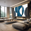 Quadro Decorativo Gratidão, Fé e Amor - Toque Azul - quadros decorativos para sala 1 Tela Vertical, 3 Telas - em living room premium