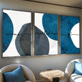 Quadro Decorativo Gratidão, Fé e Amor - Toque Azul - quadros decorativos para sala 1 Tela Vertical, 3 Telas - em ambiente decorado