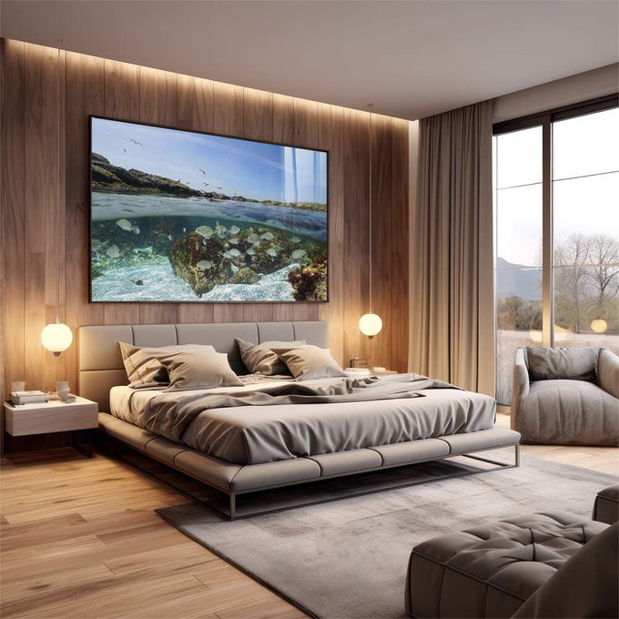 Quadro Decorativo Recife de Coral: Mergulhe na Beleza - quadros decorativos para sala 1 Tela, 1 Tela Horizontal - em living room premium