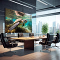 Quadro Decorativo Tartaruga Marinha: Beleza Subaquática - quadros decorativos 1 Tela, 1 Tela Horizontal - em escritorio elegante