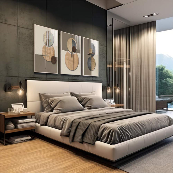 Quadro Decorativo: Abstração Vibrante - Um Toque de Classe - quadros decorativos 1 Tela Vertical, 3 Telas - em escritorio elegante