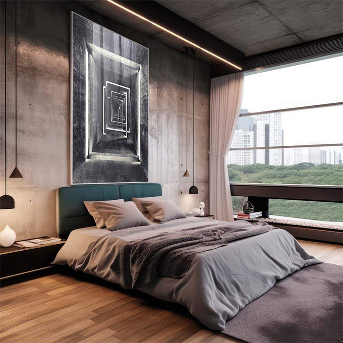 Quadro Decorativo: Jornada ao Desconhecido Único - quadros decorativos para sala 1 Tela Vertical, 3 Telas - em living room premium