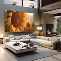 Quadro Decorativo Girassol: Uma Jornada Visual - quadros decorativos para sala 1 Tela, 1 Tela Horizontal - em quarto contemporaneo