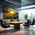 Quadro Decorativo Girassol Majestoso - Inspire-se! - quadros decorativos 1 Tela, 1 Tela Horizontal - em escritorio elegante