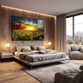 Quadro Decorativo Girassol Majestoso - Inspire-se! - quadros decorativos para sala 1 Tela, 1 Tela Horizontal - em living room premium