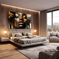 Quadro Decorativo Mulher Detalhes com Flores - quadros decorativos 1 Tela, 1 Tela Horizontal - em sala moderna