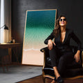 Quadro Decorativo Praia Serenidade | quadros decorativos para sala | Praia tropical com água turquesa degradando em tons aquamarine e areia bege clara | em Quadros para Sala | Porao dos Quadros