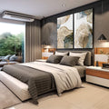 Quadro Decorativo: Abstração Azul Dourado - Único e Sofisticado | quadros decorativos para sala | Dois quadros com anéis abstratos concêntricos em dourado, bege e azul com linhas delicadas. | em Quadros para Sala | Porao dos Quadros