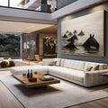 Quadro Decorativo Cavalos no rio | quadros decorativos para sala | Cavalos imersos em água cinzenta com composição harmoniosa e luz difusa | em Quadros para Sala | Porao dos Quadros
