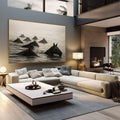 Quadro Decorativo Cavalos no rio | quadros decorativos | Cavalos imersos em água cinzenta com composição harmoniosa e luz difusa | em Quadros para Escritorio | Porao dos Quadros
