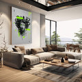 Quadro Decorativo Medusa Moderna | quadros decorativos | Medusa clássica em preto e cinza com serpentes e detalhes em verde neon fluorescente | em Quadros para Escritorio | Porao dos Quadros