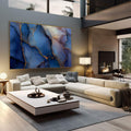 Quadro Decorativo Abstrato Azul Dourado | quadros decorativos | Abstrato azul profundo com veios dourados em textura marmórea e luminosa | em Quadros para Escritorio | Porao dos Quadros