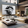 Quadro Decorativo Esculpido em Movimento | quadros decorativos | Busto clássico em preto e branco com efeito de movimento dinâmico | em Quadros para Escritorio | Porao dos Quadros